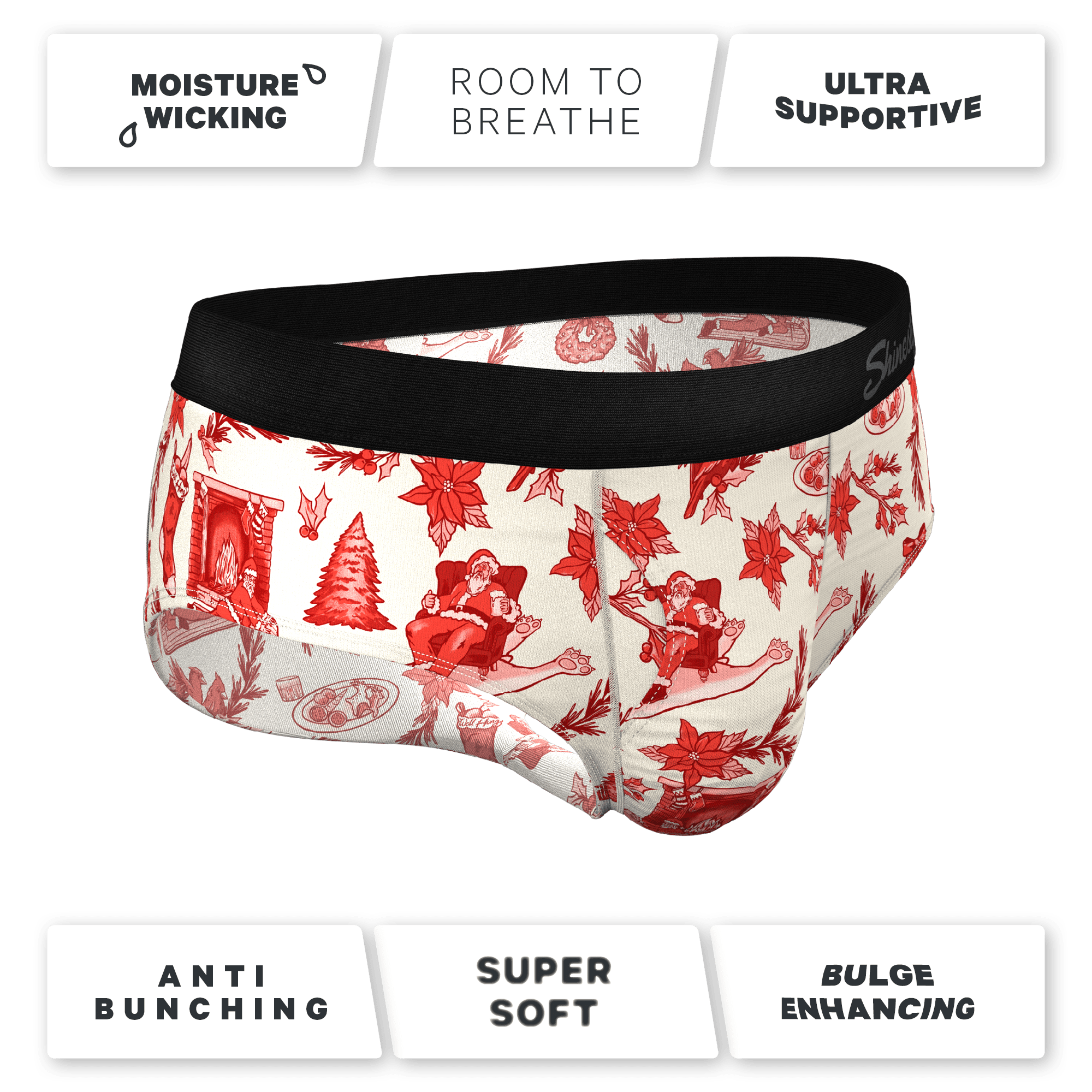The Santa Slays | Christmas Toile Ball Hammock® Pouch Underwear Briefs - Shinesty