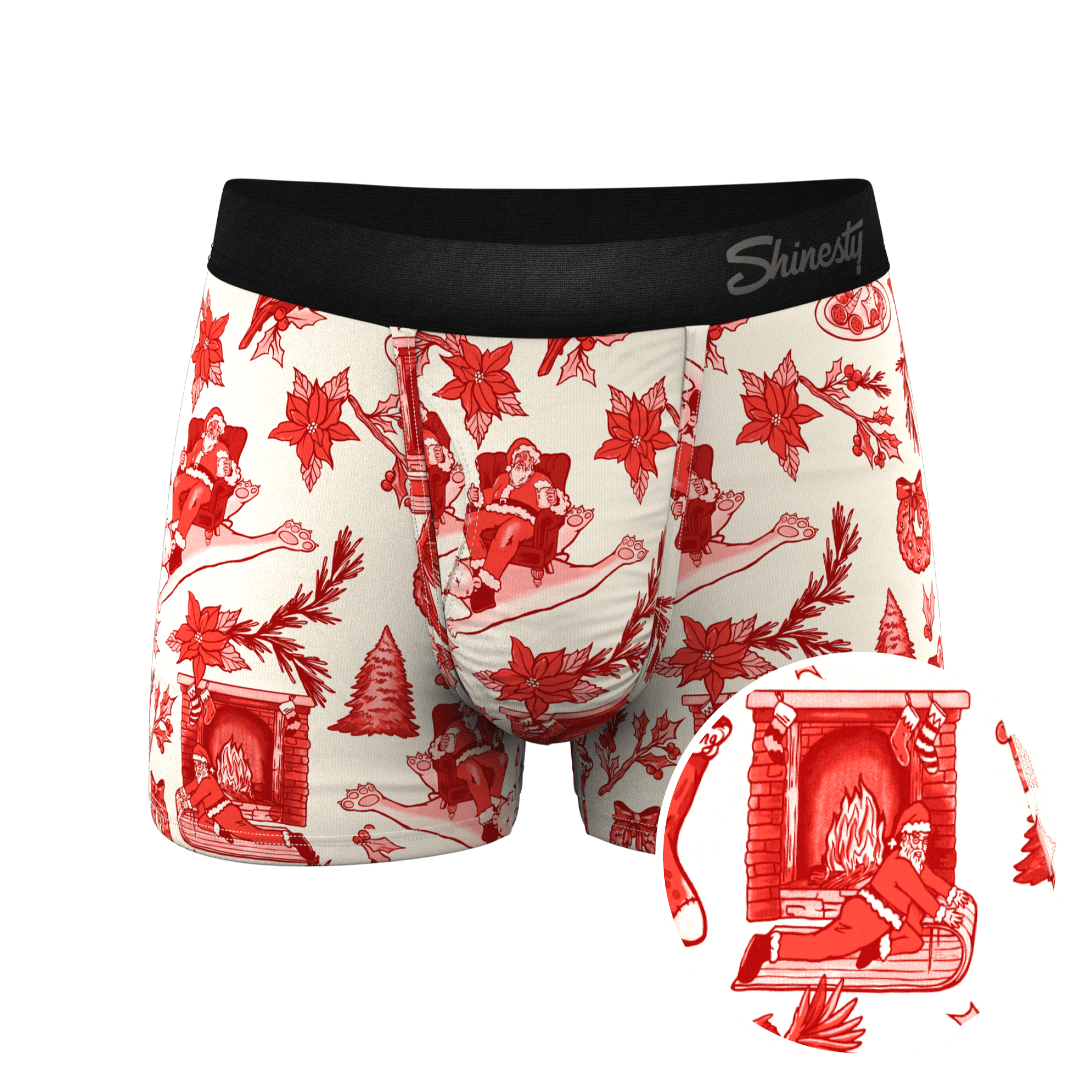 The Santa Slays | Christmas Toile Ball Hammock® Pouch Trunks Underwear - Shinesty
