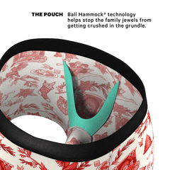 The Santa Slays | Christmas Toile Ball Hammock® Pouch Trunks Underwear - Shinesty