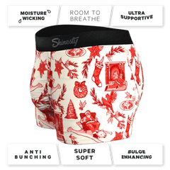 The Santa Slays | Christmas Toile Ball Hammock® Pouch Trunks Underwear - Shinesty