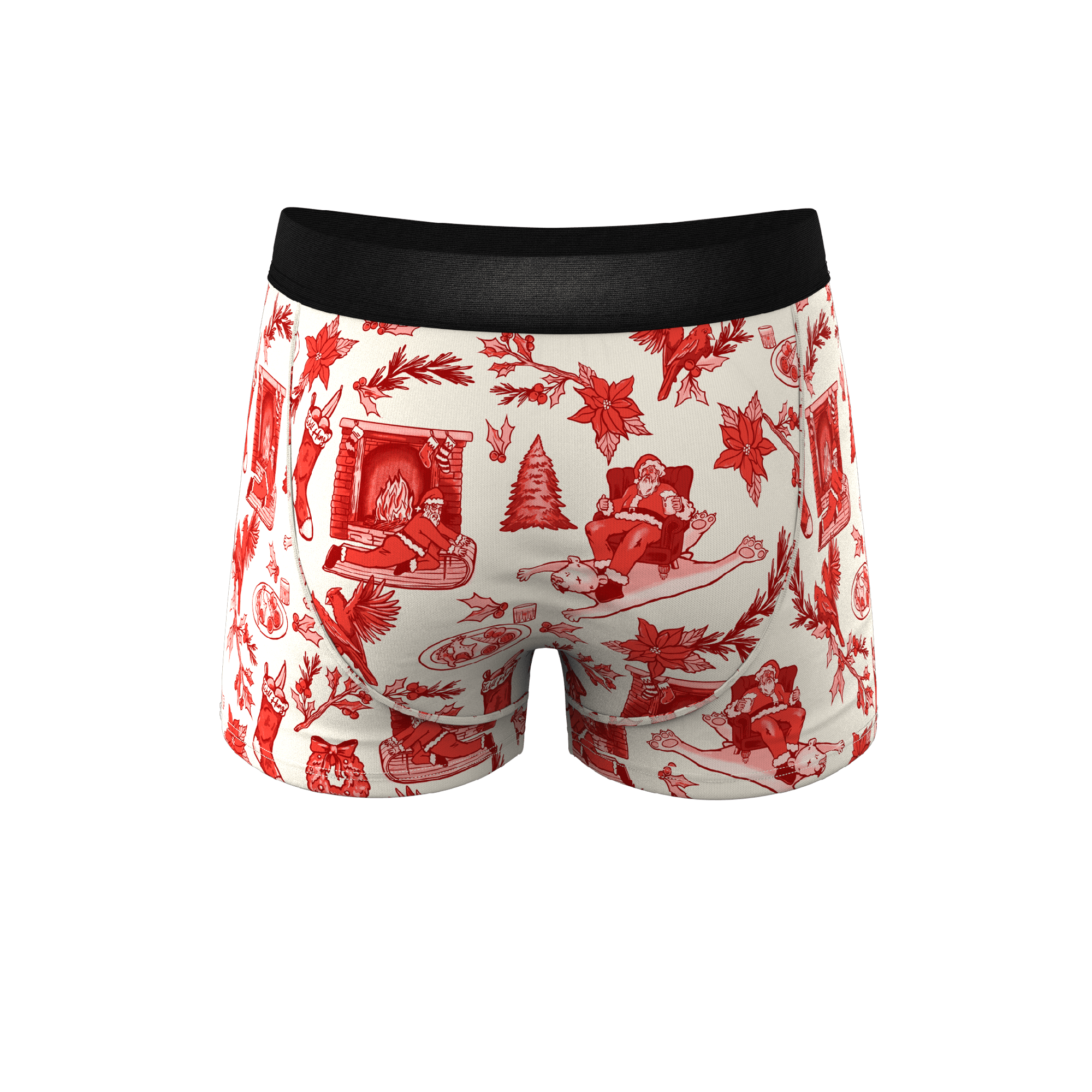 The Santa Slays | Christmas Toile Ball Hammock® Pouch Trunks Underwear - Shinesty