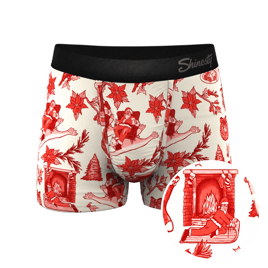 The Santa Slays | Christmas Toile Ball Hammock® Pouch Trunks Underwear - Shinesty