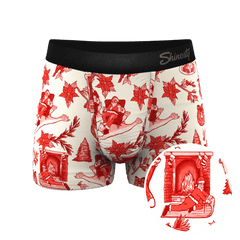 The Santa Slays | Christmas Toile Ball Hammock® Pouch Trunks Underwear - Shinesty