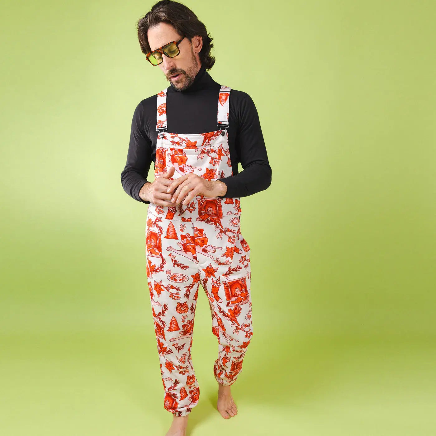 The Santa Slays | Christmas Toile Pajamaralls® - Shinesty - Flyclothing LLC