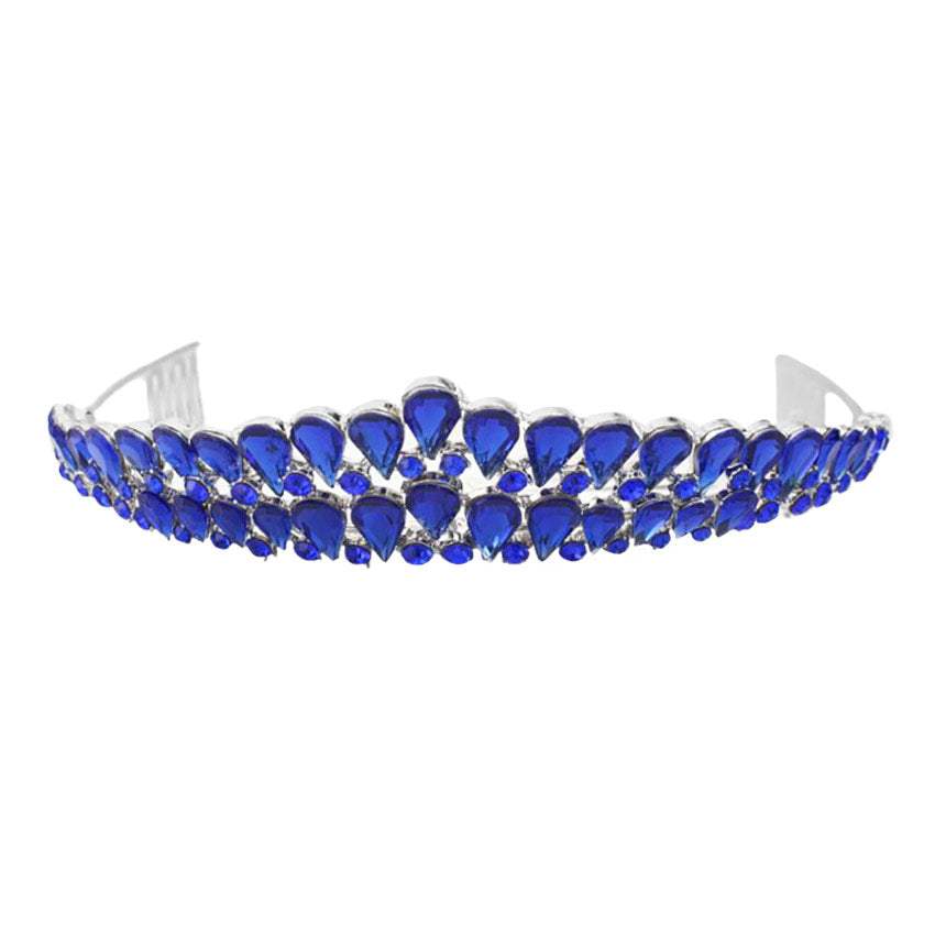 Crystal Teardrop Cluster Pageant Queen Tiara - Madeline Love - Flyclothing LLC