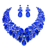 Marquise Stone Cluster Accented Evening Necklace - Madeline Love - Flyclothing LLC
