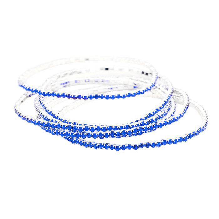 6PCS - Rhinestone Multi Layered Stretch Evening Bracelets - Madeline Love - Flyclothing LLC