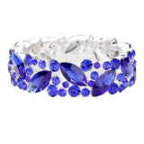 Crystal Glass Marquise Evening Stretch Bracelet - Madeline Love - Flyclothing LLC
