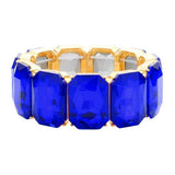 Emerald Cut Stone Stretch Evening Bracelet - Madeline Love - Flyclothing LLC