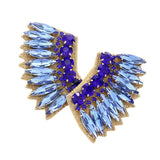 Felt Back Multi Stone Embellished Wing Earrings - Madeline Love - Flyclothing LLC