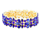 Floral Crystal Stretch Evening Bracelet - Madeline Love - Flyclothing LLC