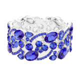 Glass Crystal Oval Butterfly Stretch Evening Bracelets - Madeline Love - Flyclothing LLC