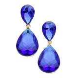 Glass Crystal Teardrop Evening Earrings - Madeline Love - Flyclothing LLC