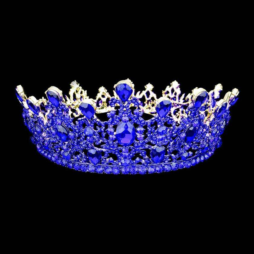 Round Teardrop Stone Accented Princess Tiara - Madeline Love - Flyclothing LLC