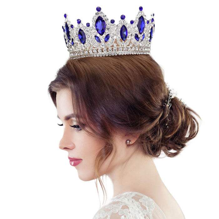 Marquise Accented Pageant Stone Crown Tiara - Madeline Love - Flyclothing LLC