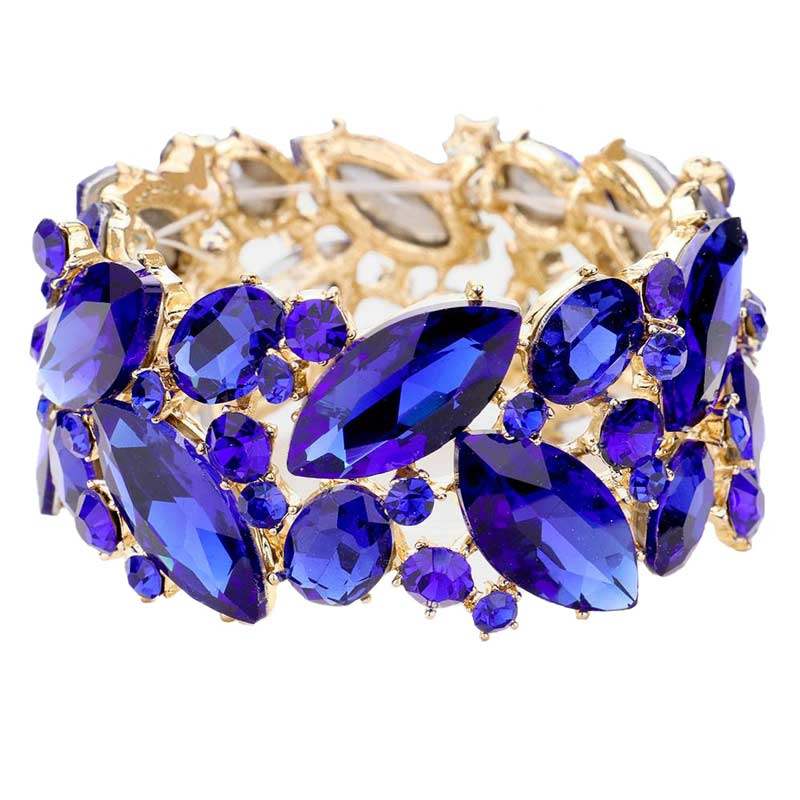 Marquise Crystal Stretch Evening Bracelet - Madeline Love - Flyclothing LLC