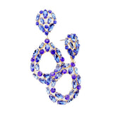 Marquise Round Stone Cluster Open Teardrop Evening Earrings - Madeline Love - Flyclothing LLC