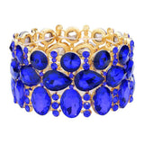 Multi Stone Cluster Evening Stretch Bracelet - Madeline Love - Flyclothing LLC