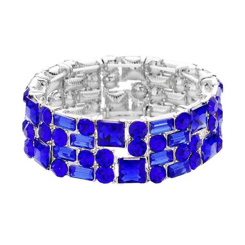 Multi Stone Stretch Evening Bracelet - Madeline Love - Flyclothing LLC