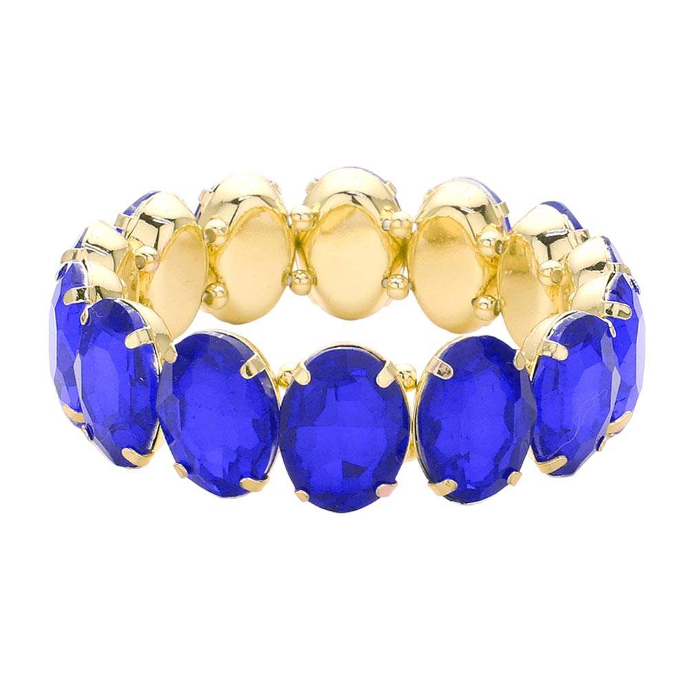 Oval Stone Stretch Evening Bracelet - Madeline Love - Flyclothing LLC