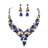 Round Teardrop Stone Accented Evening Necklace - Madeline Love - Flyclothing LLC