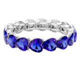 Heart Crystal Stretch Evening Bracelet - Madeline Love - Flyclothing LLC