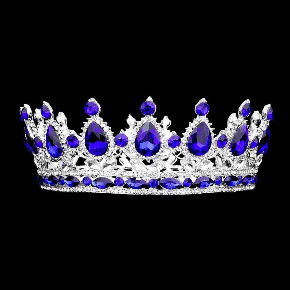 Teardrop Stone Accented Crown Tiara - Madeline Love - Flyclothing LLC