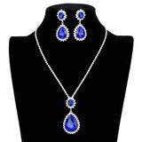 Teardrop Accented Rhinestone Necklace - Madeline Love - Flyclothing LLC