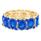 Teardrop Rhinestone Trim Stretch Evening Bracelet - Madeline Love - Flyclothing LLC