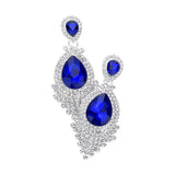 Teardrop Stone Accented Dangle Evening Earrings - Madeline Love - Flyclothing LLC