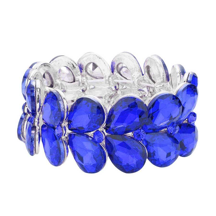 Teardrop Stone Embellished Evening Bracelet - Madeline Love - Flyclothing LLC