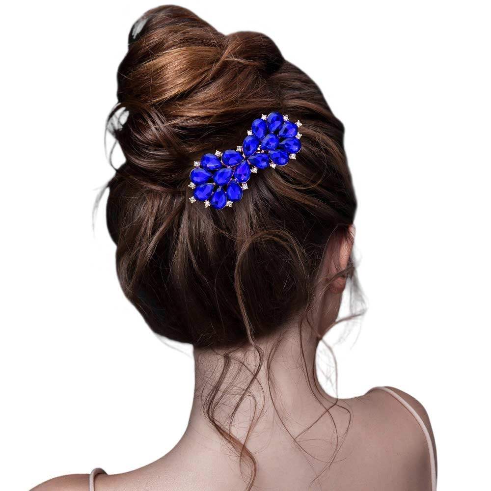 Teardrop Stone Cluster Bow Hair Comb - Madeline Love - Flyclothing LLC