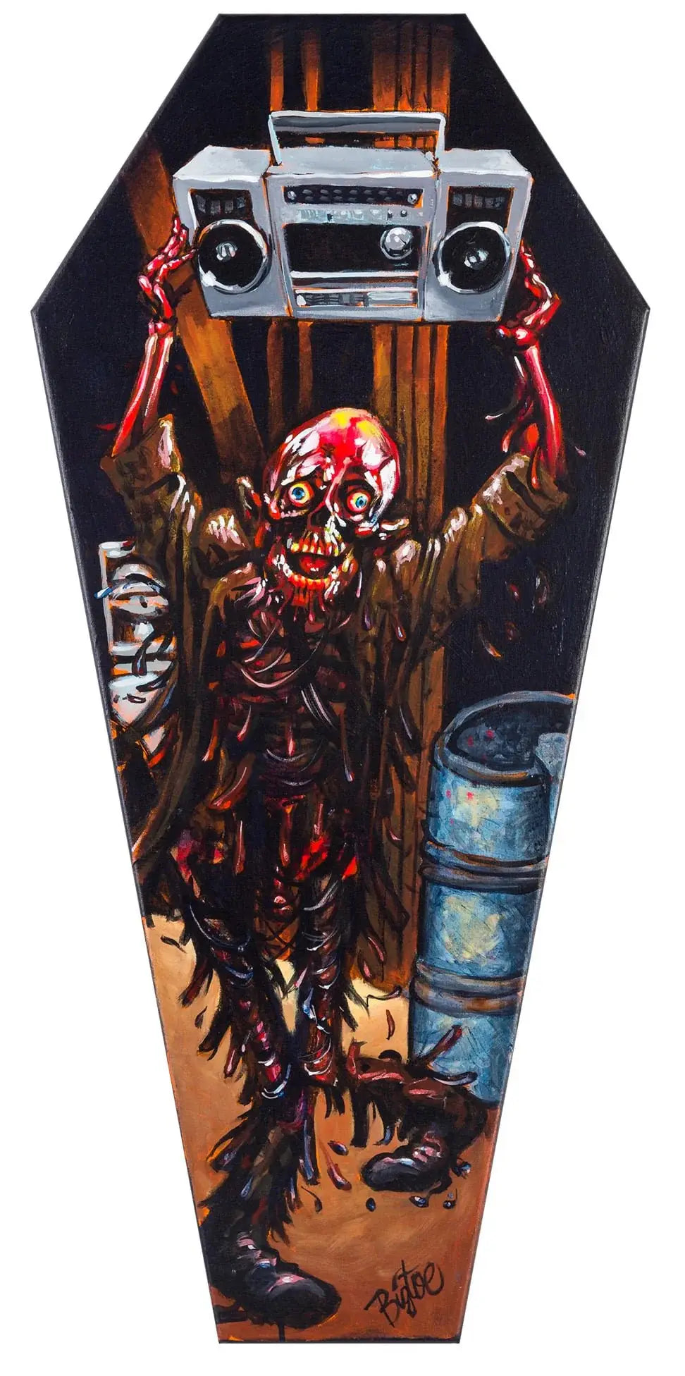 Black Market Art Company Say Anything& As Long As Its BRAAAINS & Stretched Canvas Coffin Print - Black Market Art Company - Flyclothing LLC