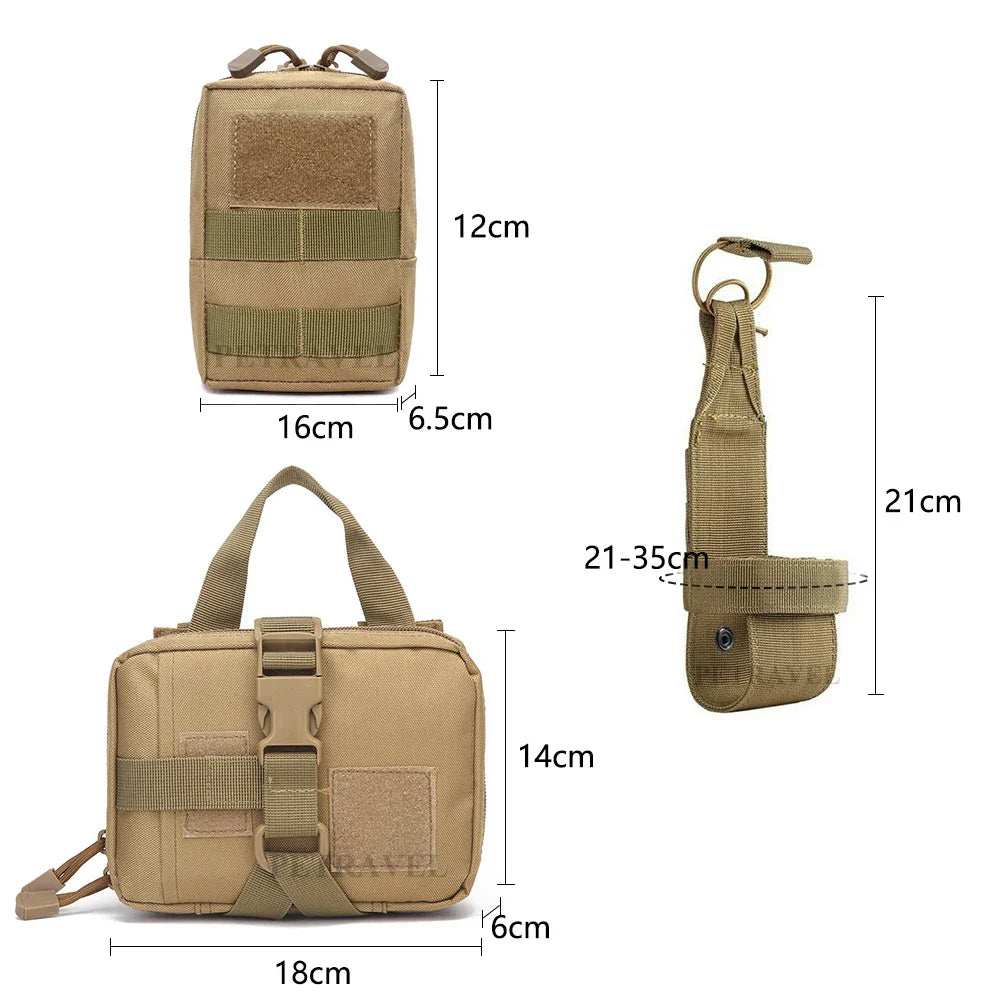 3Pcs Dog Tactical Bags Attaching on Harness Vest 2Pcs Pouch Molles and 1 Belt Bottle Holder Waist Military Training Carrier - ZeeBelle.com - Flyclothing LLC