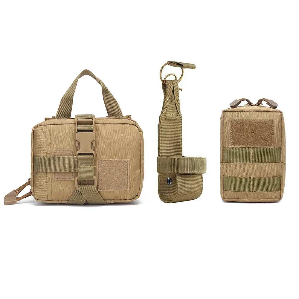3Pcs Dog Tactical Bags Attaching on Harness Vest 2Pcs Pouch Molles and 1 Belt Bottle Holder Waist Military Training Carrier - ZeeBelle.com - Flyclothing LLC