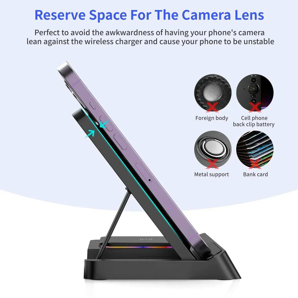 4 in 1 Foldable Wireless Charger Stand For IPhone 15 14 13 12 for Apple Watch 9 8 Airpods Pro iWatch Fast Charging Dock Station - ZeeBelle.com - Flyclothing LLC