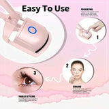 Electric Eyelash Curler USB Charging Model Fast Heating Portable Eye Lash Perm Shaping and Lasting Curling Thermal Eyelash Clip - ZeeBelle.com - Flyclothing LLC