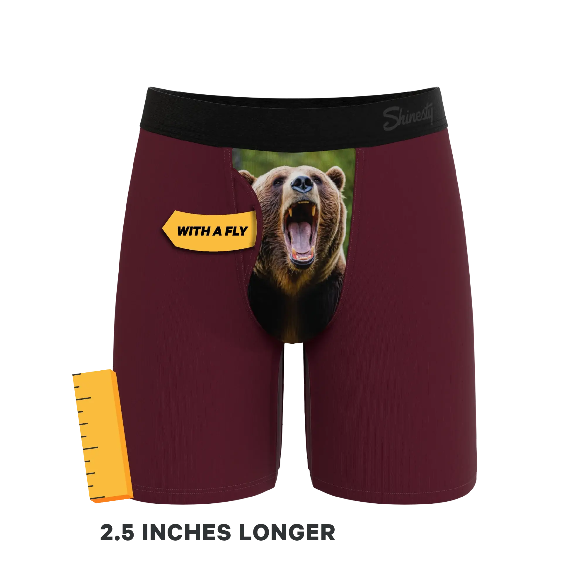 The Scare Bear | Grizzly Bear Long Leg Ball Hammock® Pouch Underwear With Fly - Shinesty - Flyclothing LLC