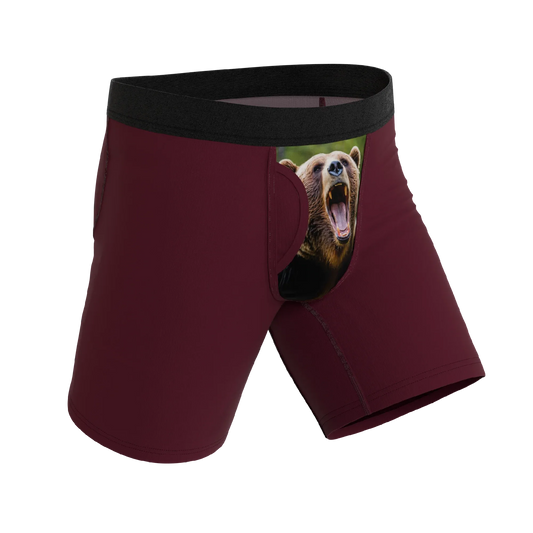 The Scare Bear | Grizzly Bear Long Leg Ball Hammock® Pouch Underwear With Fly - Shinesty - Flyclothing LLC