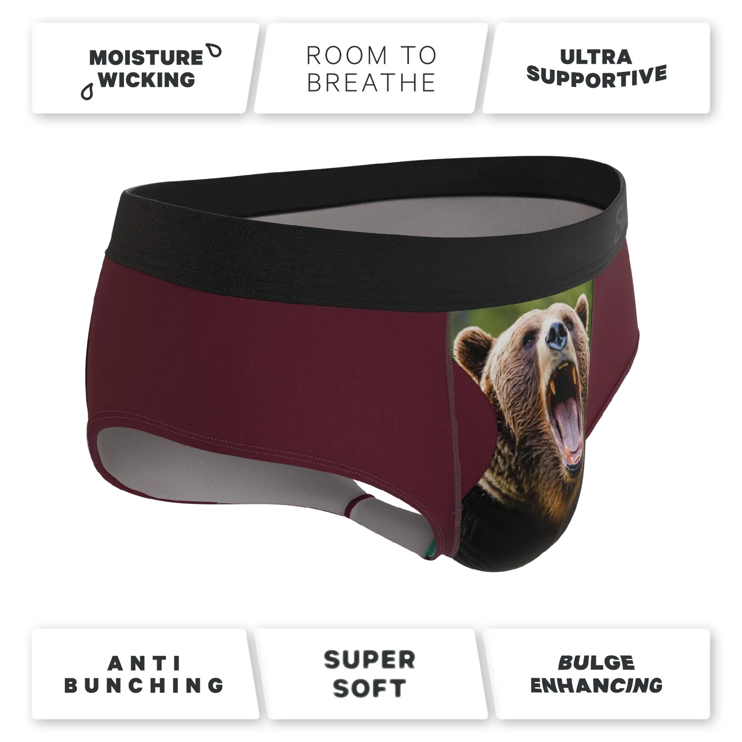 The Scare Bear | Grizzly Bear Ball Hammock® Pouch Underwear Briefs - Shinesty - Flyclothing LLC