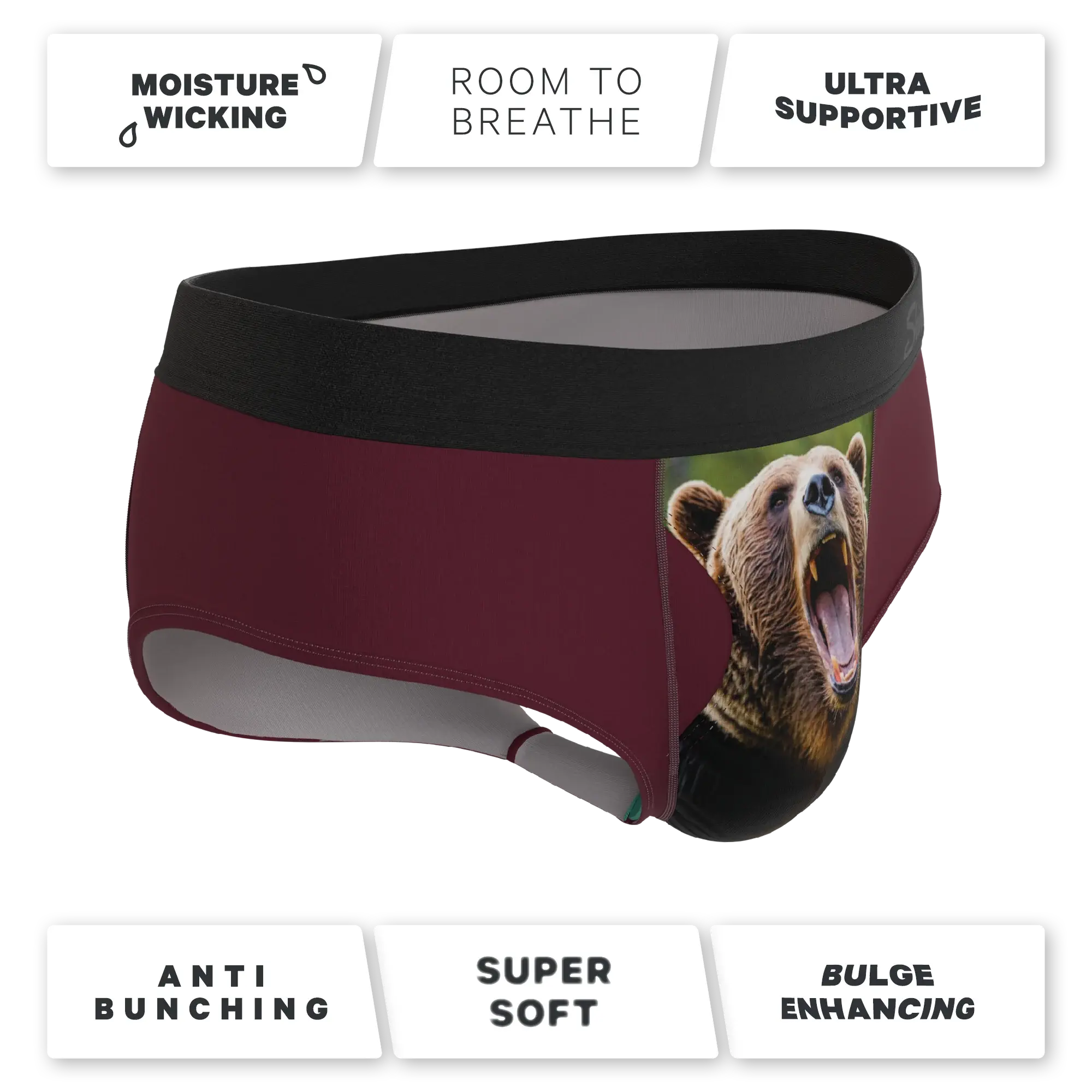 The Scare Bear | Grizzly Bear Ball Hammock® Pouch Underwear Briefs - Shinesty - Flyclothing LLC