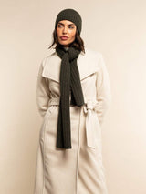 Napoli (dark green) - Italian 100% cashmere ribbed scarf (unisex)
