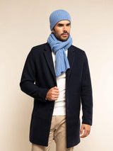 Napoli (light blue) - Italian 100% cashmere ribbed scarf (unisex)