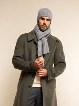 Napoli (light grey) - Italian 100% cashmere ribbed scarf (unisex)
