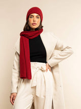 Napoli (red) - Italian 100% cashmere ribbed scarf (unisex)