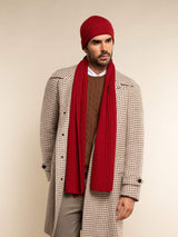 Napoli (red) - Italian 100% cashmere ribbed scarf (unisex)