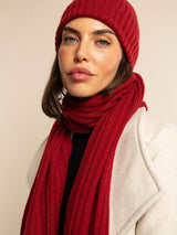Napoli (red) - Italian 100% cashmere ribbed scarf (unisex)