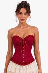 Scarlet Prayer Burgundy Red Corset - PLAYHAUS - Flyclothing LLC