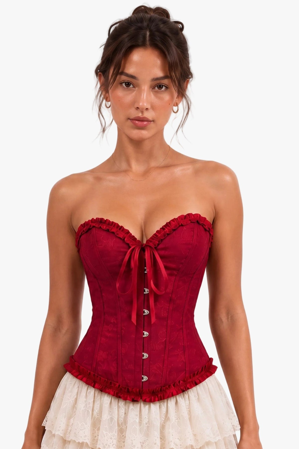 Scarlet Prayer Burgundy Red Corset - PLAYHAUS - Flyclothing LLC