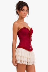 Scarlet Prayer Burgundy Red Corset - PLAYHAUS - Flyclothing LLC